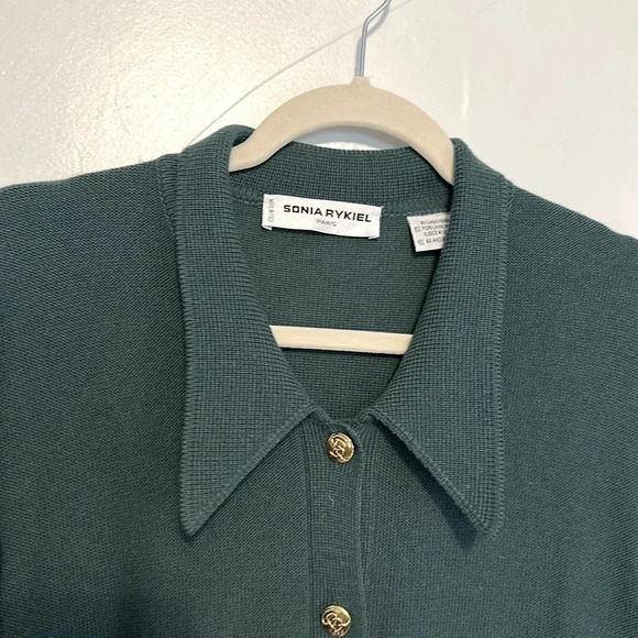 Sonia Rykiel Green Wool Long Cardigan GVC L - Picture 2 of 7